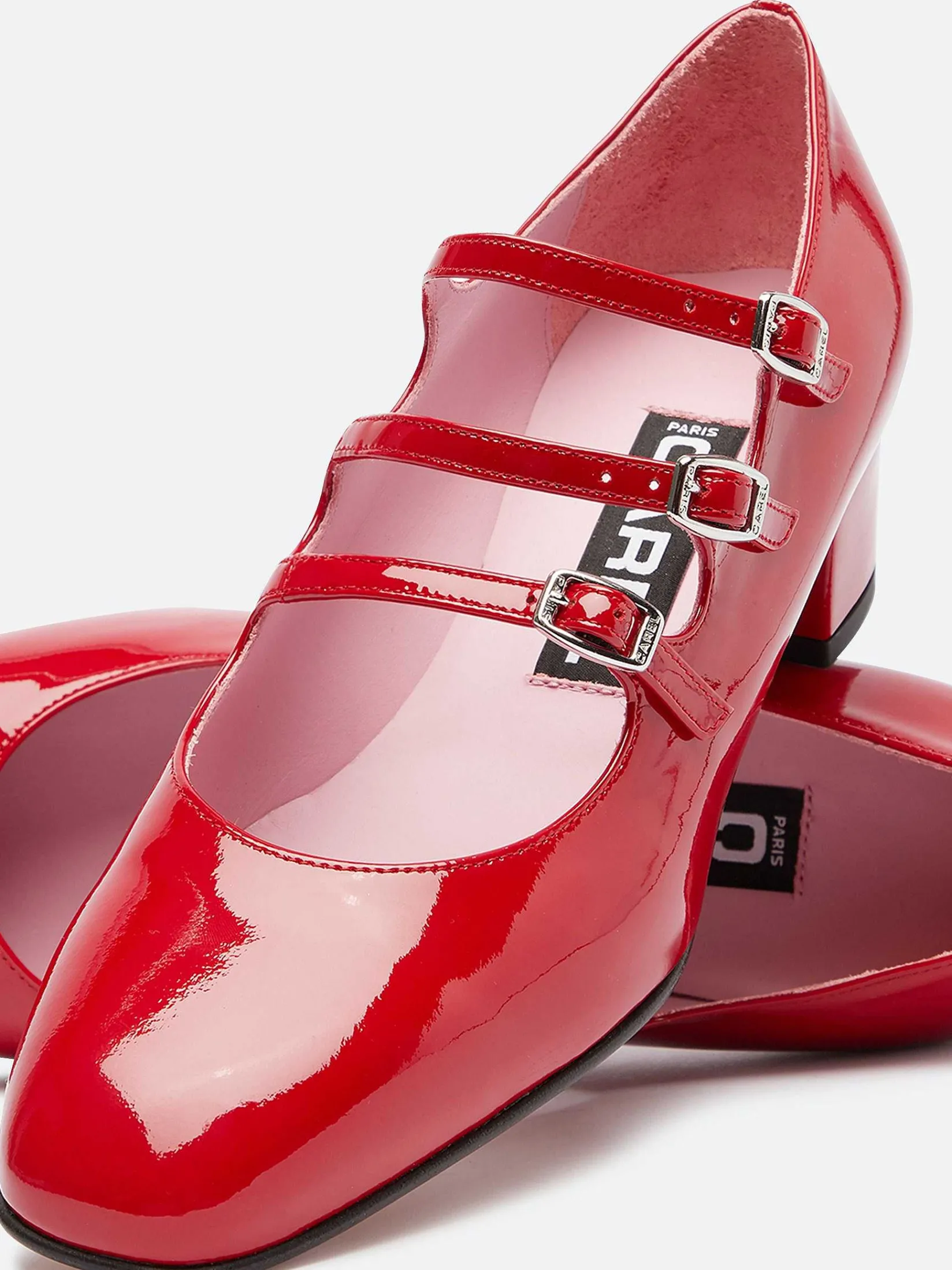 Red Patent Leather Mary Janes Pumps-Carel Discount