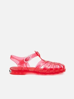Red Plastic Sandals-Carel Fashion
