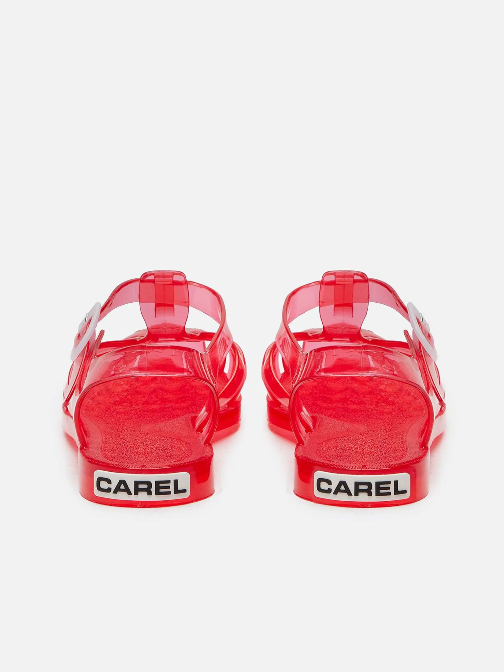 Red Plastic Sandals-Carel Fashion