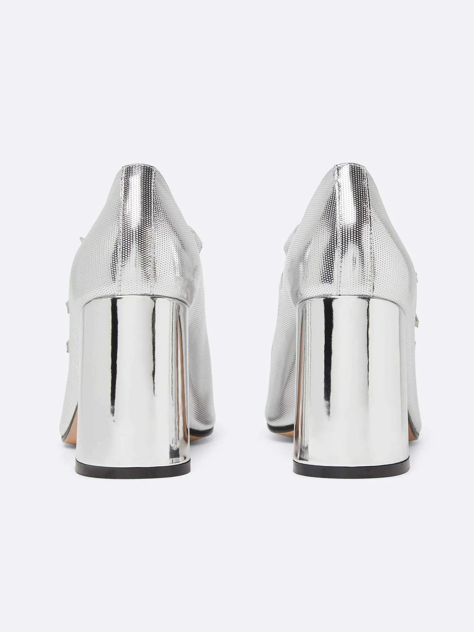 Silver Embossed Leather Mary Janes Pumps-Carel Clearance