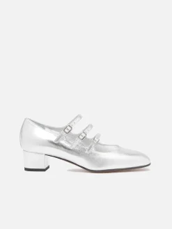 Silver Leather Mary Janes Pumps-Carel Fashion