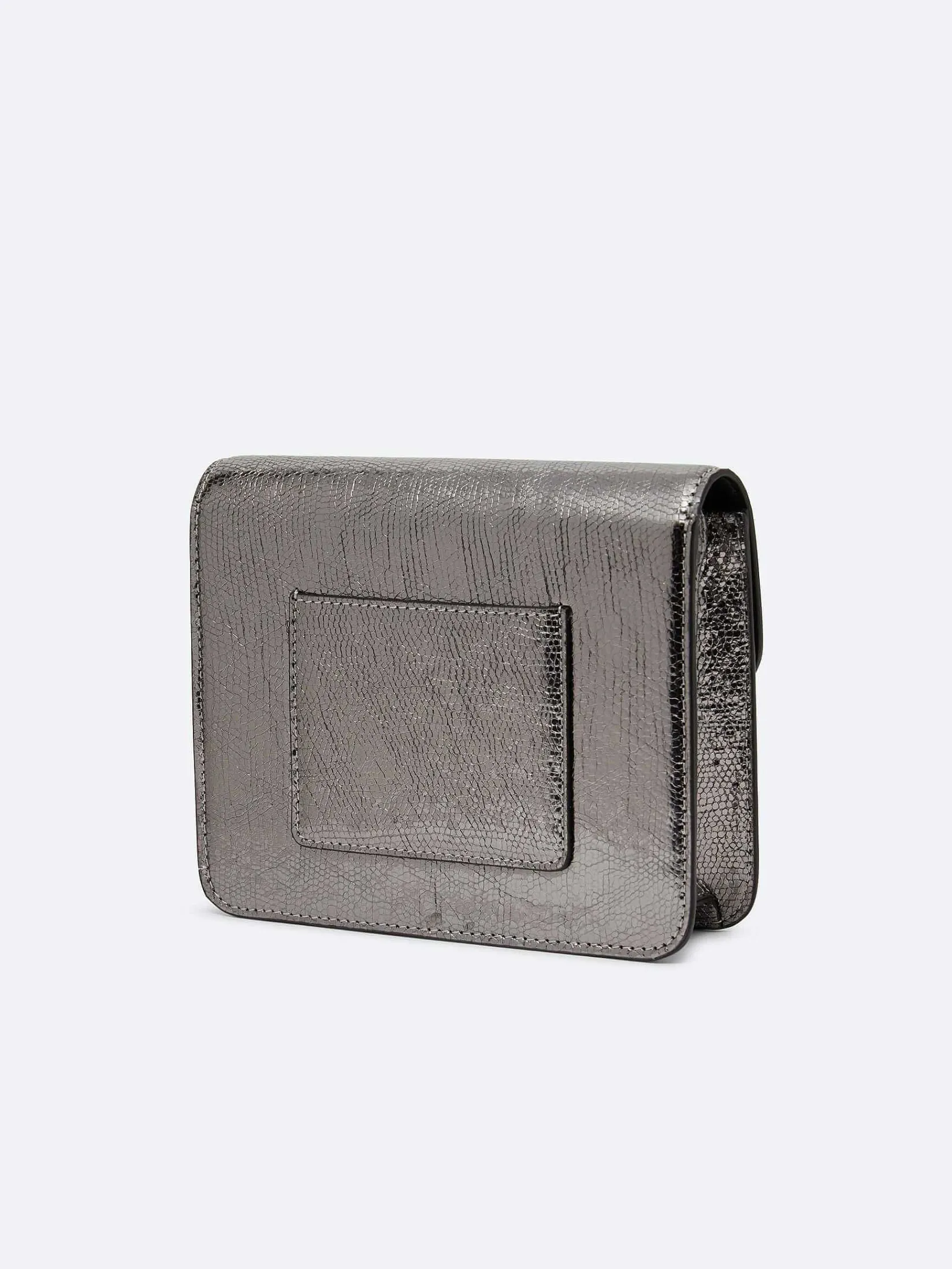 Silver Upcycled Leather Bag-Carel Cheap