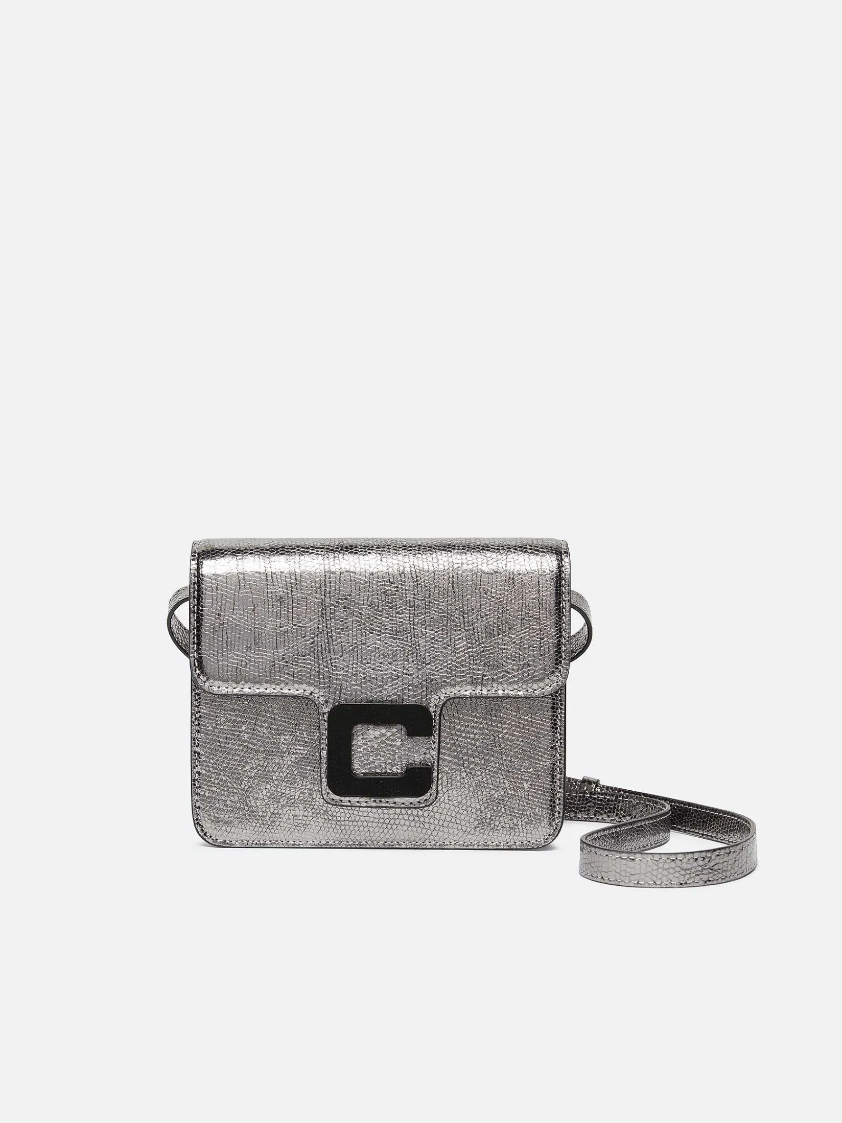 Silver Upcycled Leather Bag-Carel Cheap