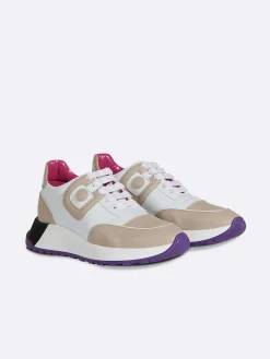 White And Beige Eco Nappa Sneakers-Carel Cheap