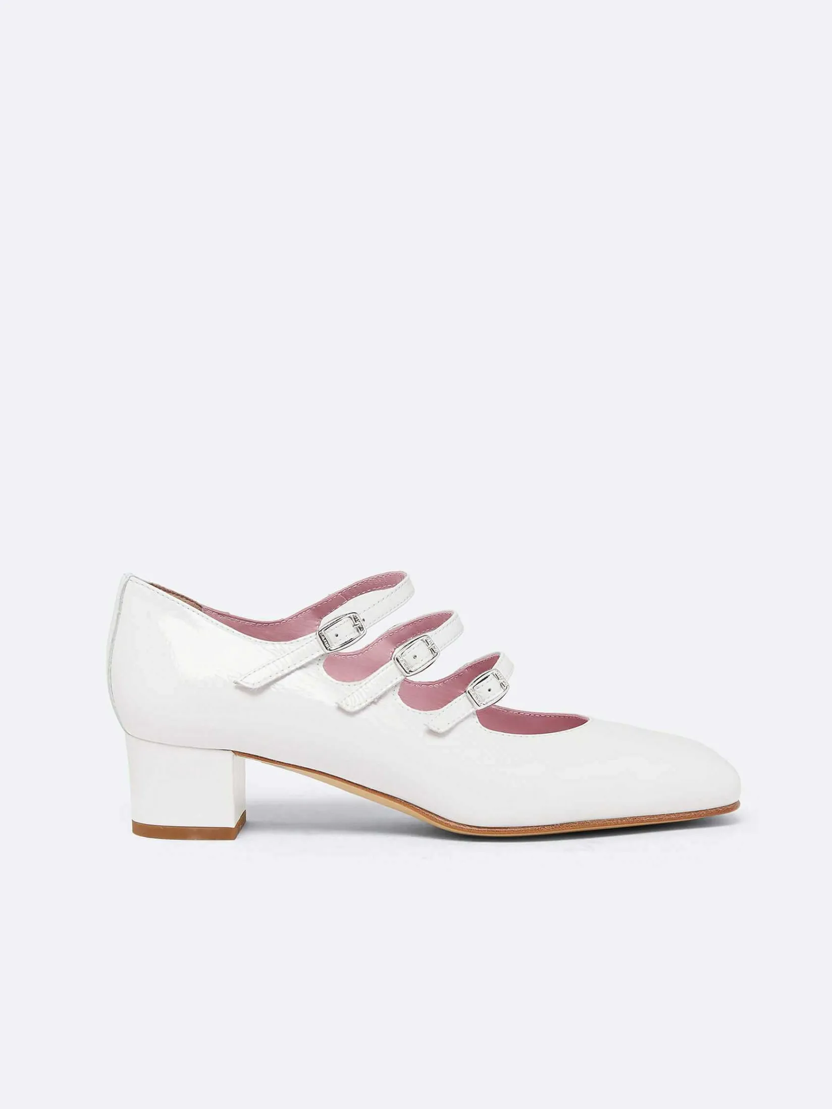 White Naplack Leather Mary Janes Pumps-Carel Outlet