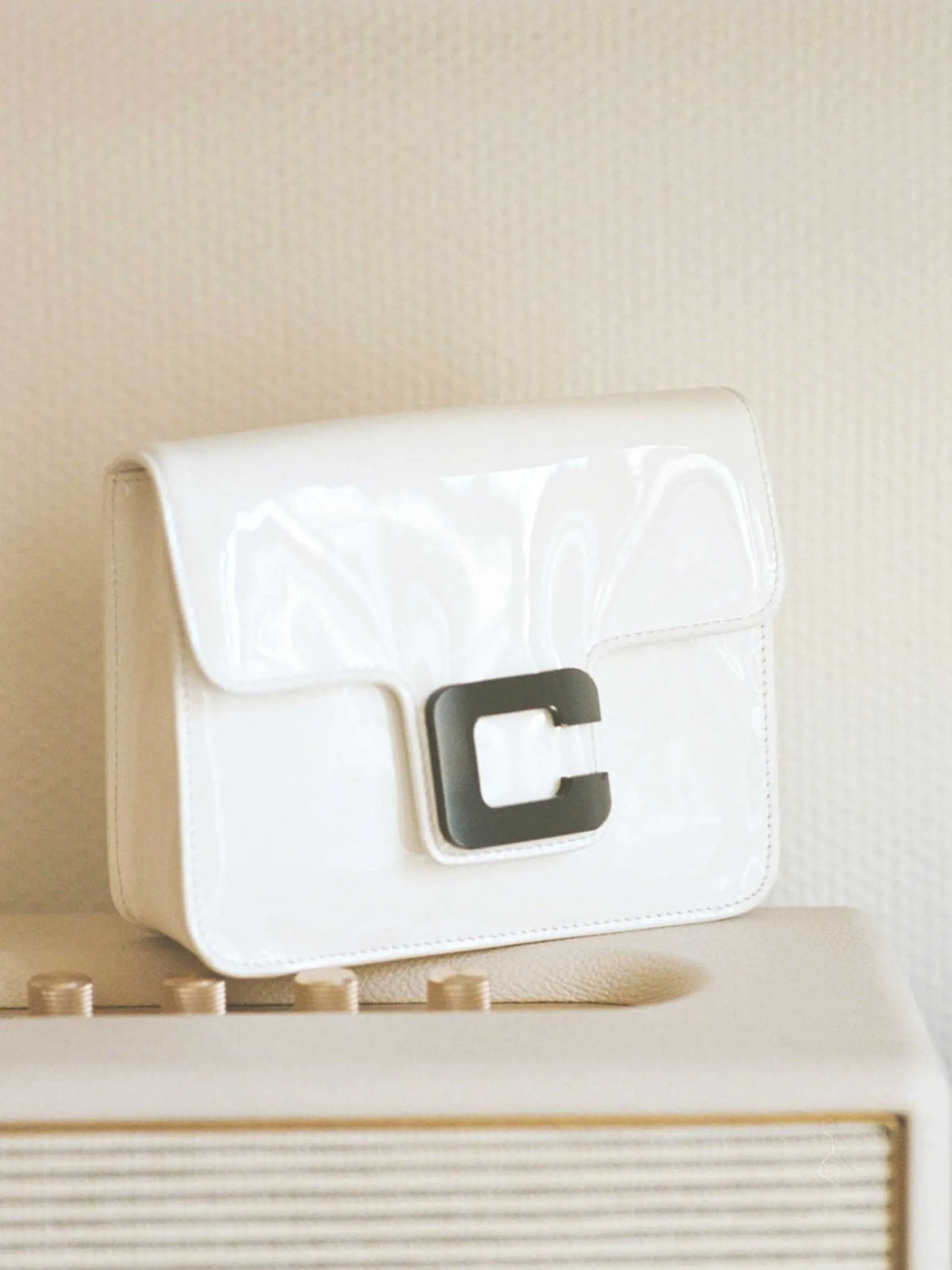White Patent Leather Bag-Carel Cheap
