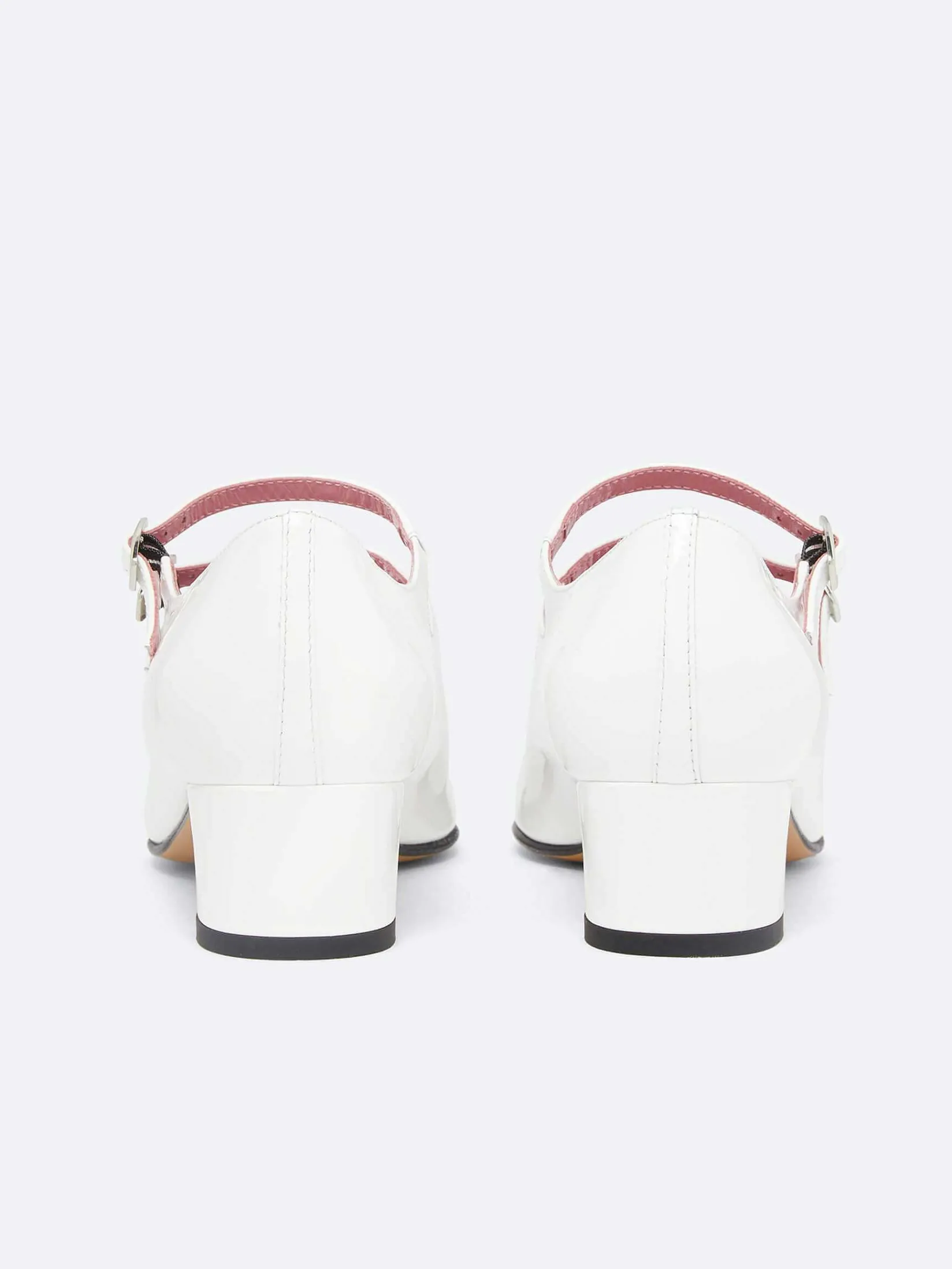 White Patent Leather Mary Janes Pumps-Carel Discount